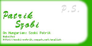 patrik szobi business card